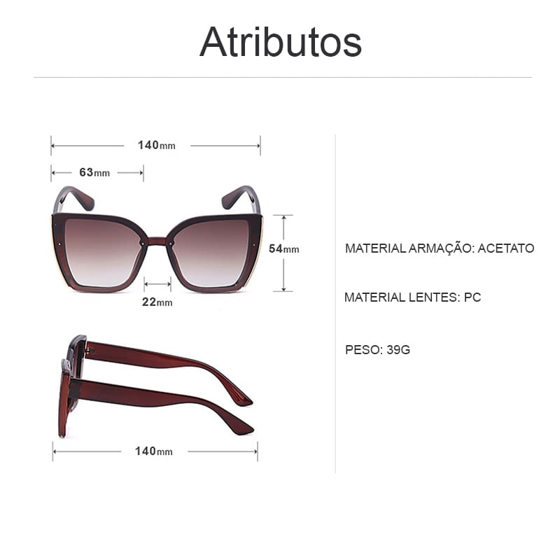 Óculos de Sol - Olhos de Gato - Ultra Fashion