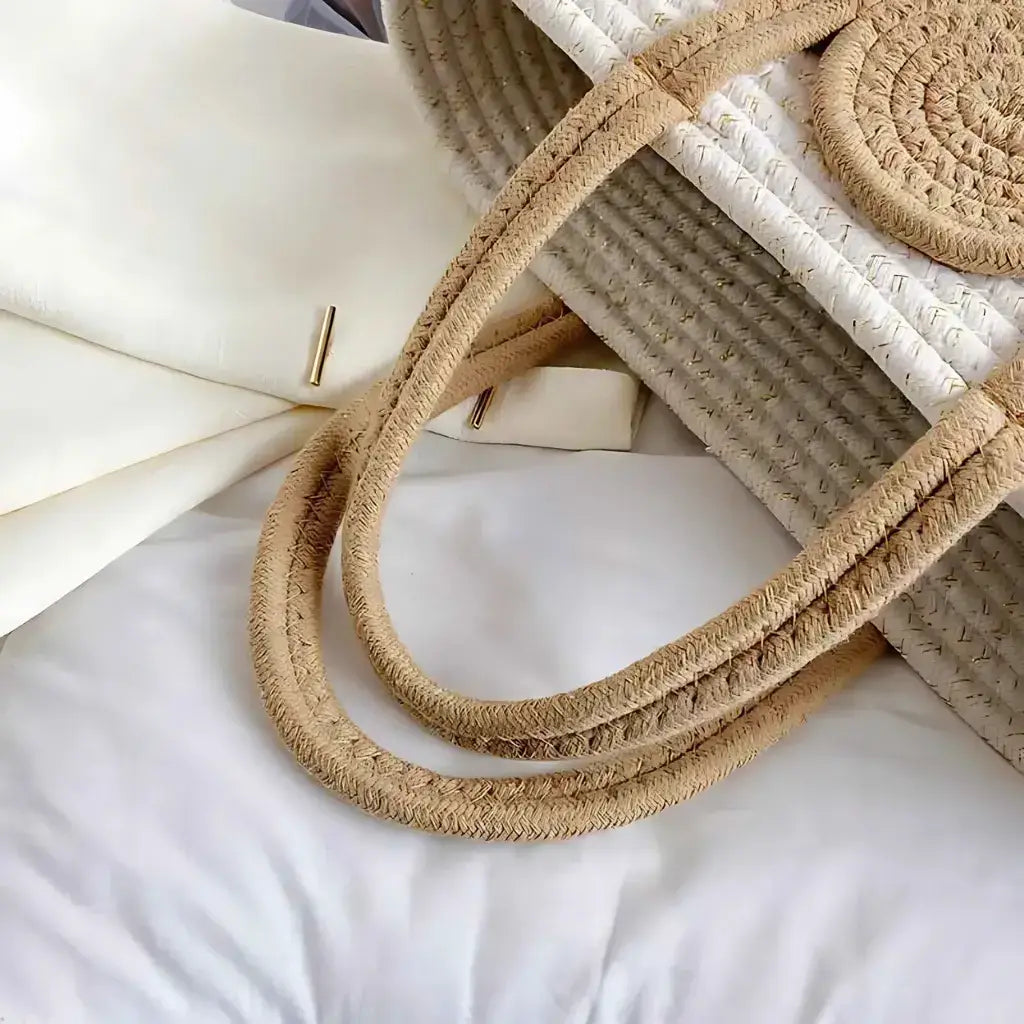 Bolsa de Palha Modelo Lolla Off White Bege