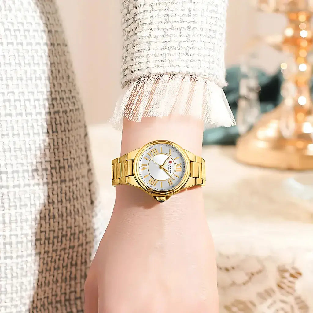 Relógio de Pulso Feminino Dourado Modelo Grace