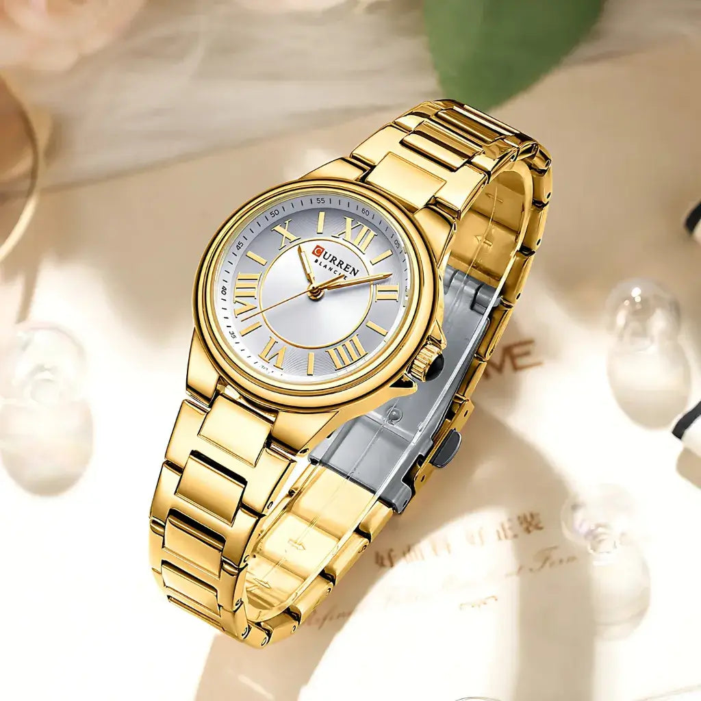 Relógio de Pulso Feminino Dourado Modelo Grace