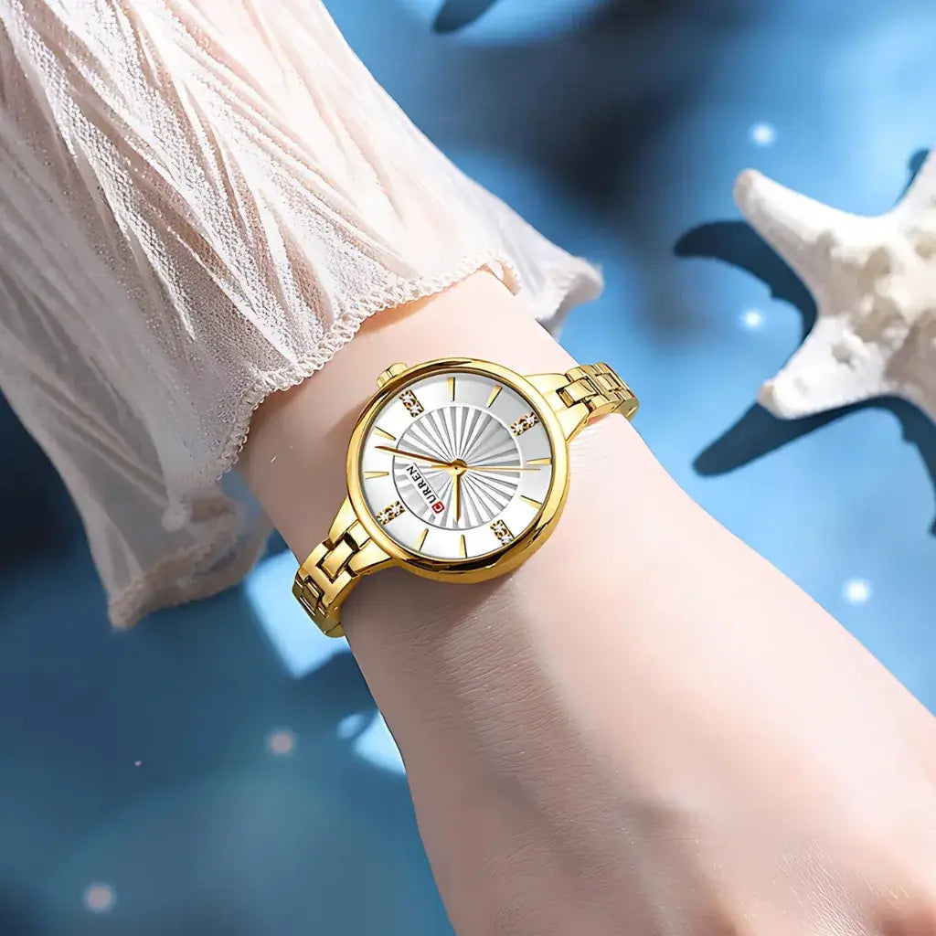 Relógio de Pulso Feminino Dourado Modelo Royale