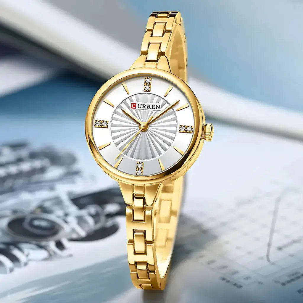 Relógio de Pulso Feminino Dourado Modelo Royale