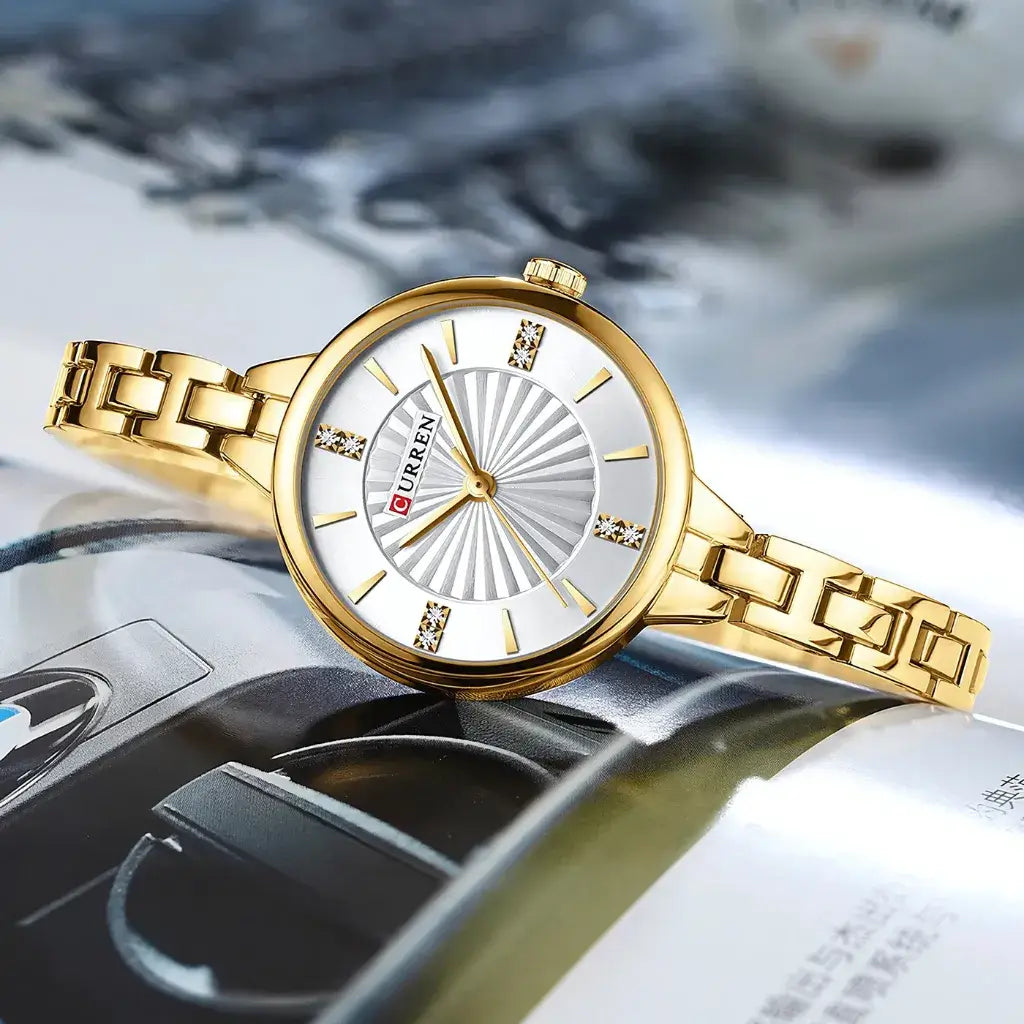 Relógio de Pulso Feminino Dourado Modelo Royale