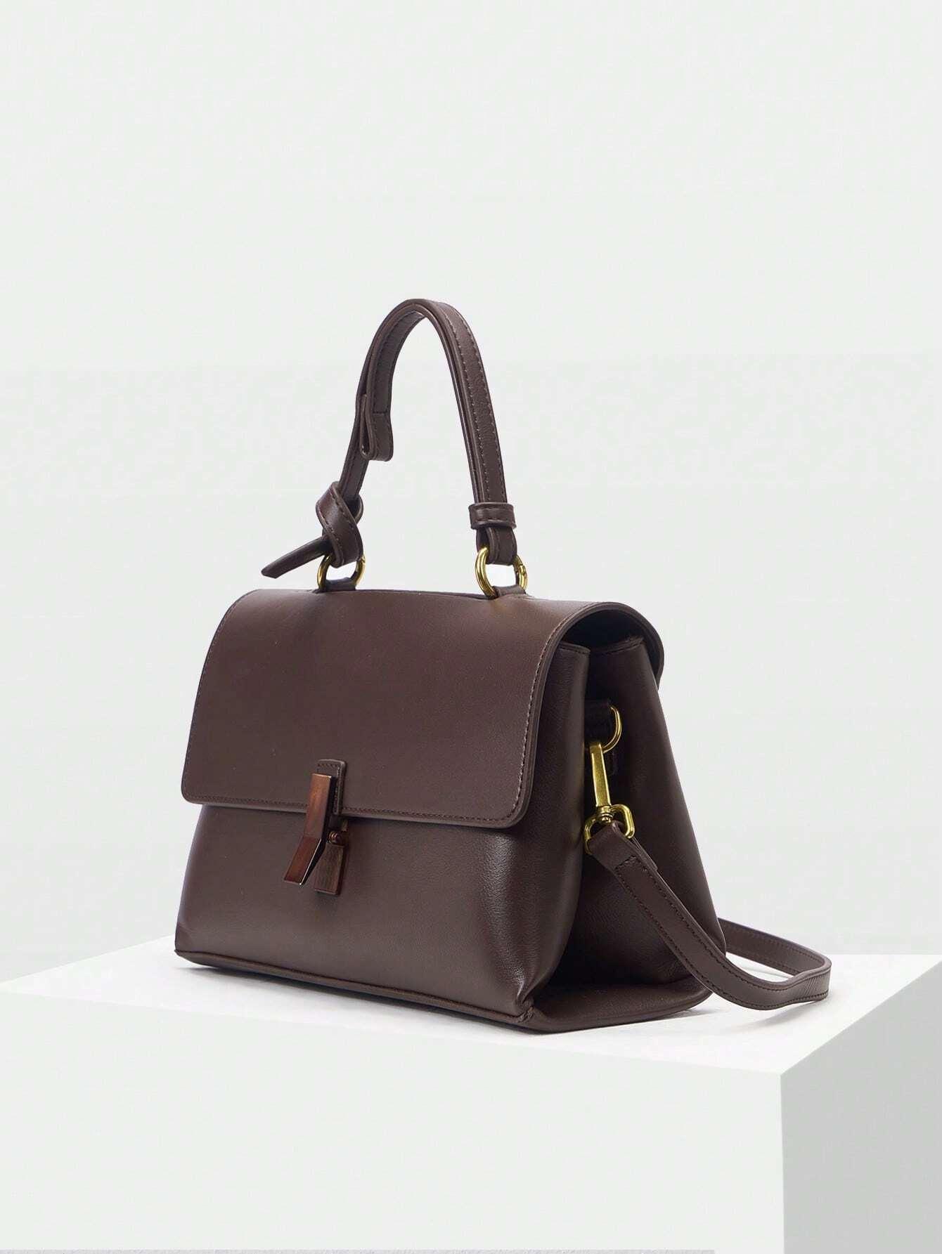 Bolsa De Mão Em Couro Marrom - Amalfi